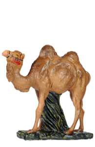 cammello in gesso per presepe realizzato e dipinto a mano