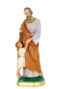 san giuseppe bambino ai piedi san michele di produzione arte barsanti statue in gesso e presepi artigianali