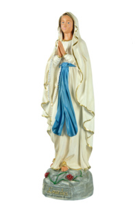 statua sacra in resina della figura della madonna di lourdes di arte barsanti presepi